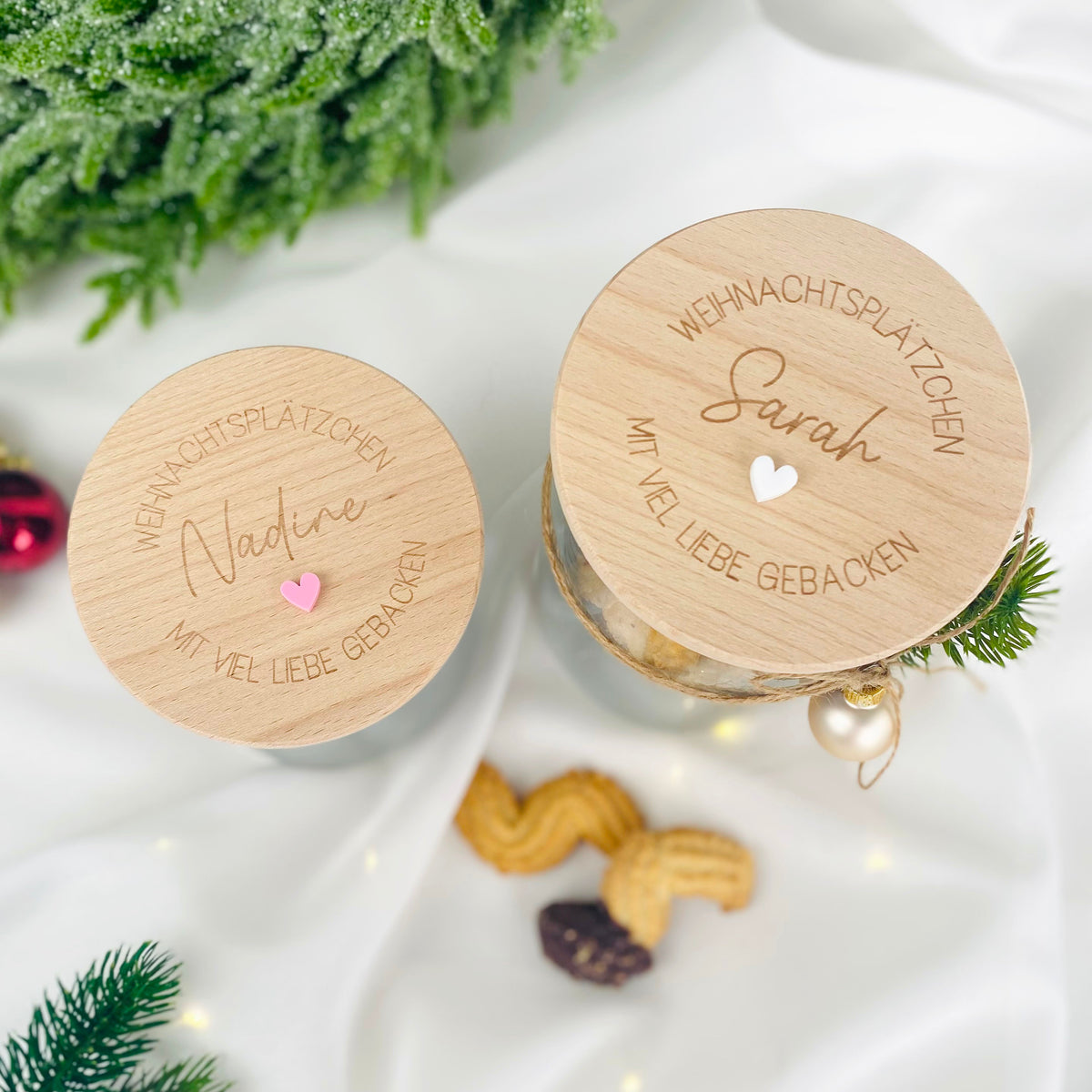 Geschenkglas Weihnachtsplätzchen mit viel Liebe gebacken
