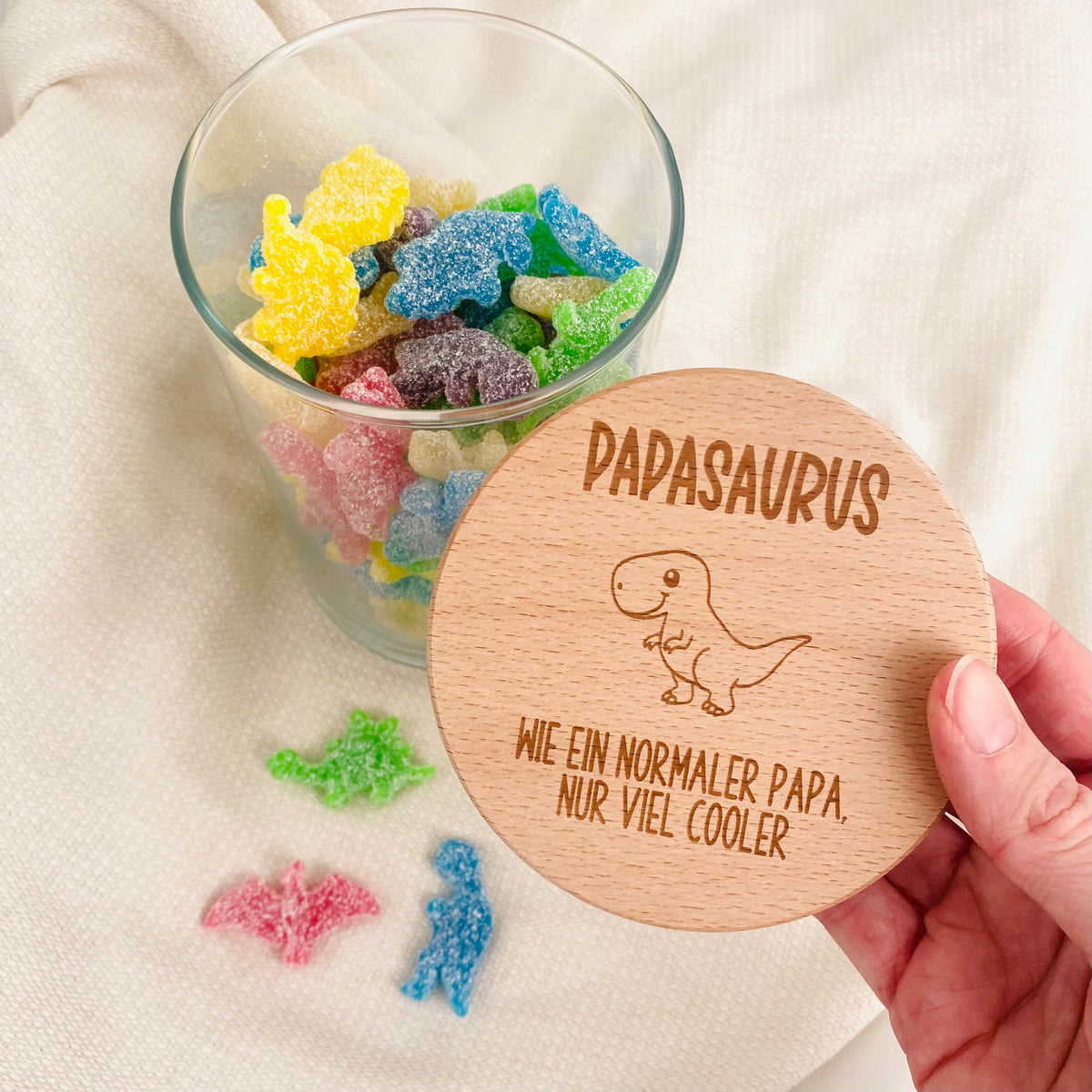 Geschenkglas Papasaurus