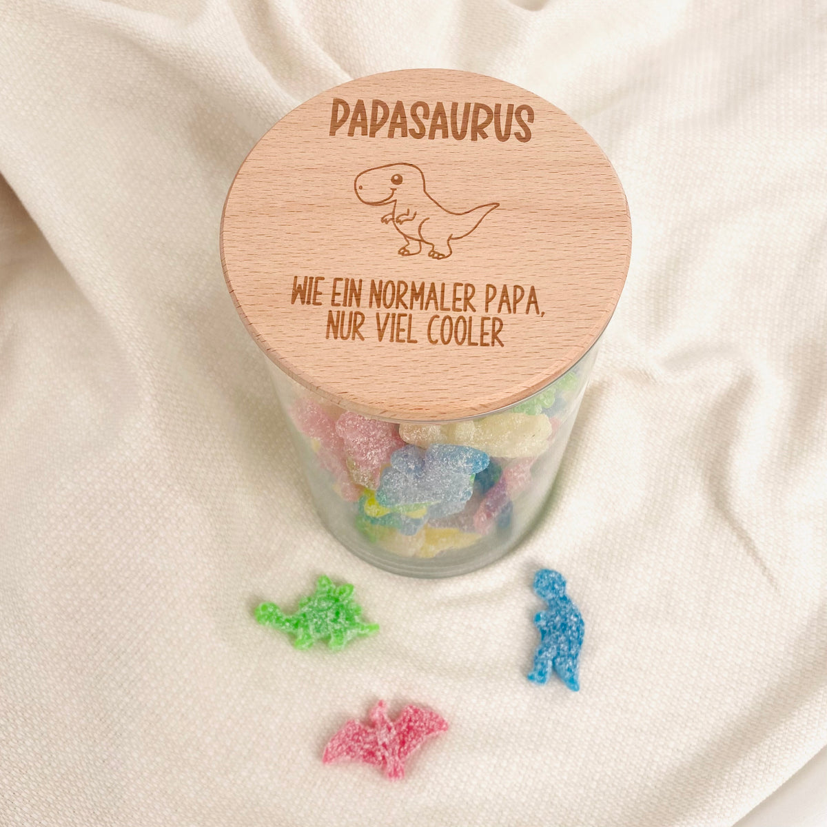 Geschenkglas Papasaurus