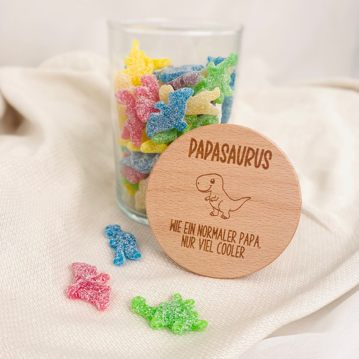 Geschenkglas Papasaurus