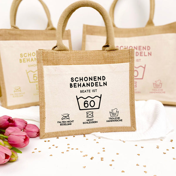 Tasche Geburtstag Jute/Baumwolle