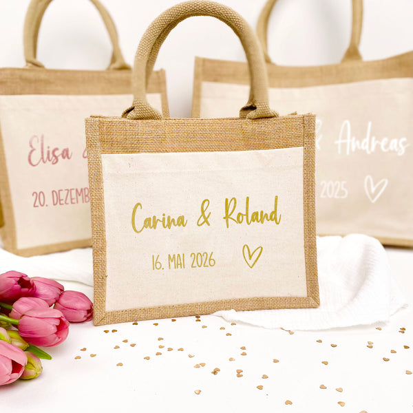 Tasche Hochzeit Jute/Baumwolle