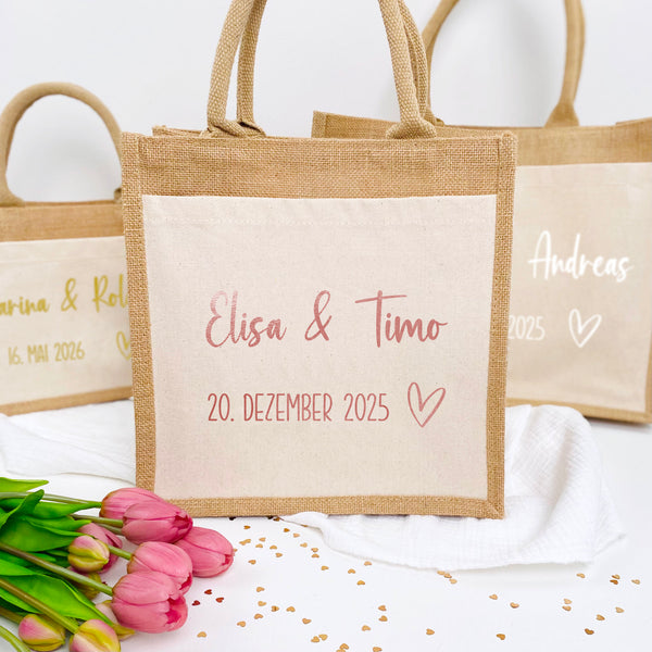 Tasche Hochzeit Jute/Baumwolle