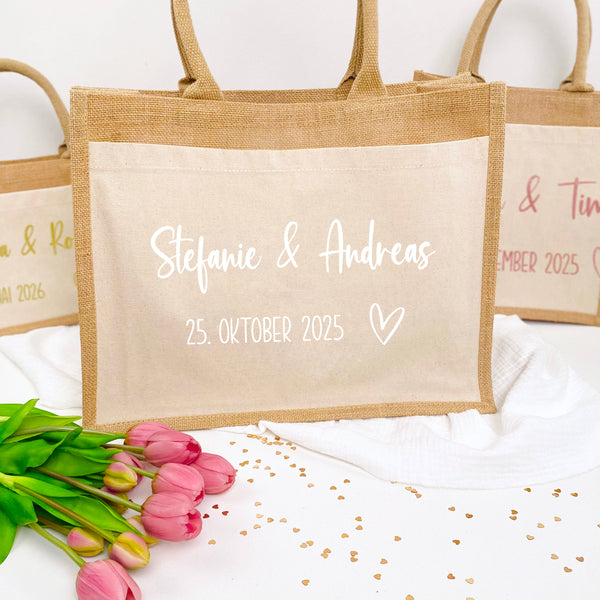 Tasche Hochzeit Jute/Baumwolle
