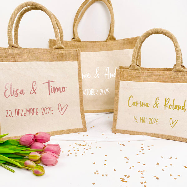 Tasche Hochzeit Jute/Baumwolle