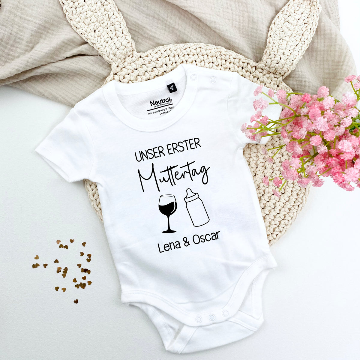 Babybody Erster Muttertag / 1. Vatertag Cheers