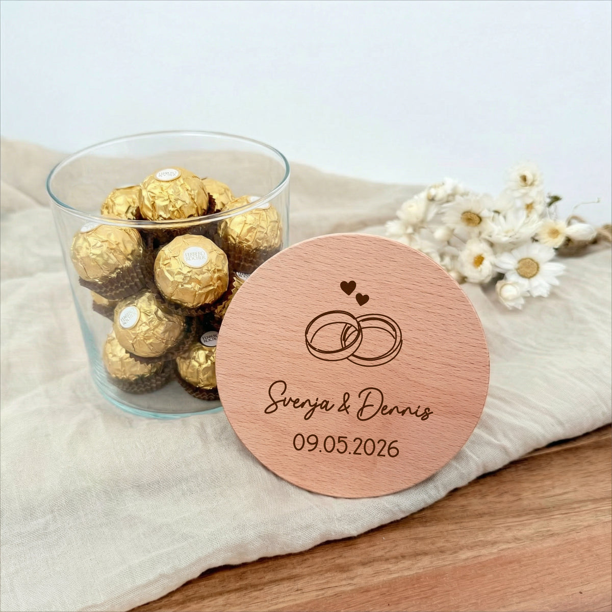 Geschenkglas Ringe
