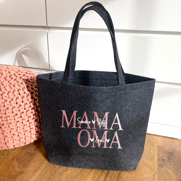 Filzshopper Mama & Oma mit Kindernamen