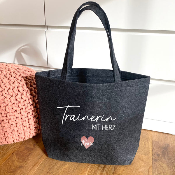 Filzshopper Trainerin mit Herz