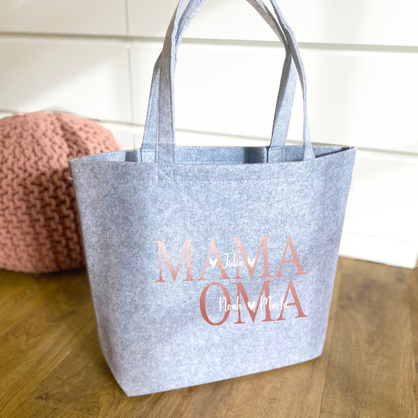 Filzshopper Mama & Oma mit Kindernamen