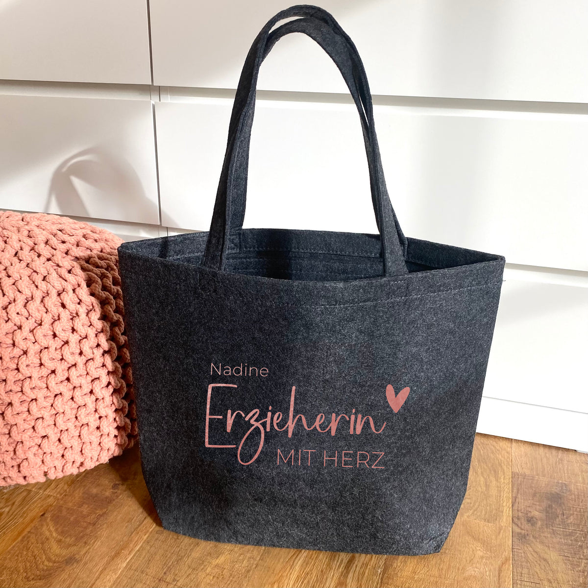 Filzshopper Erzieherin mit Herz