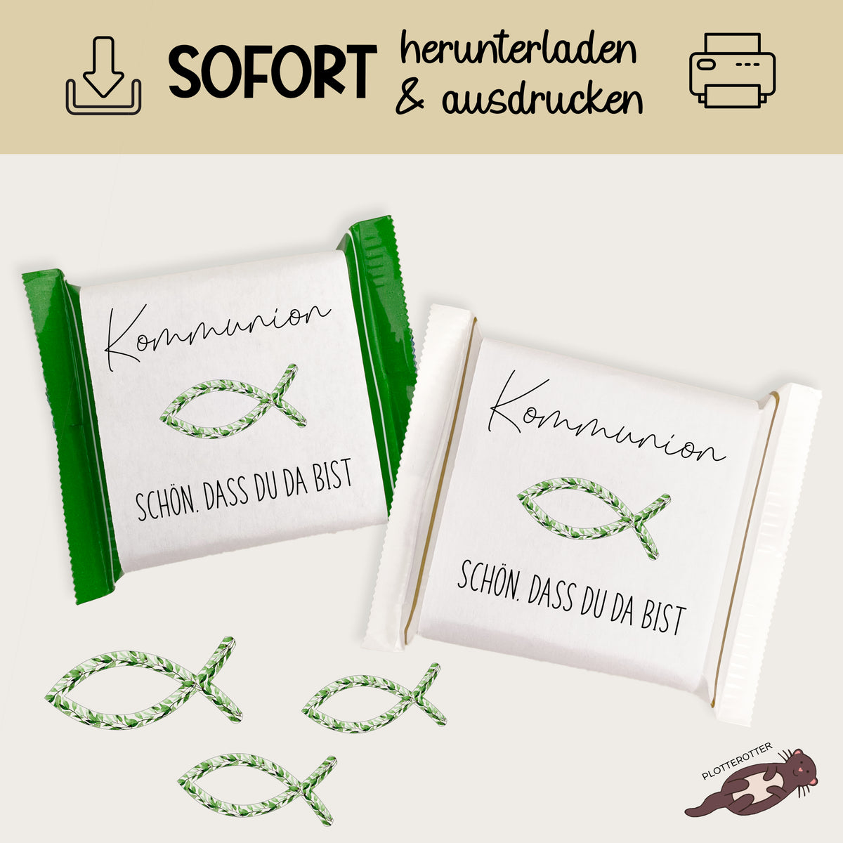 Gastgeschenk Kommunion grün