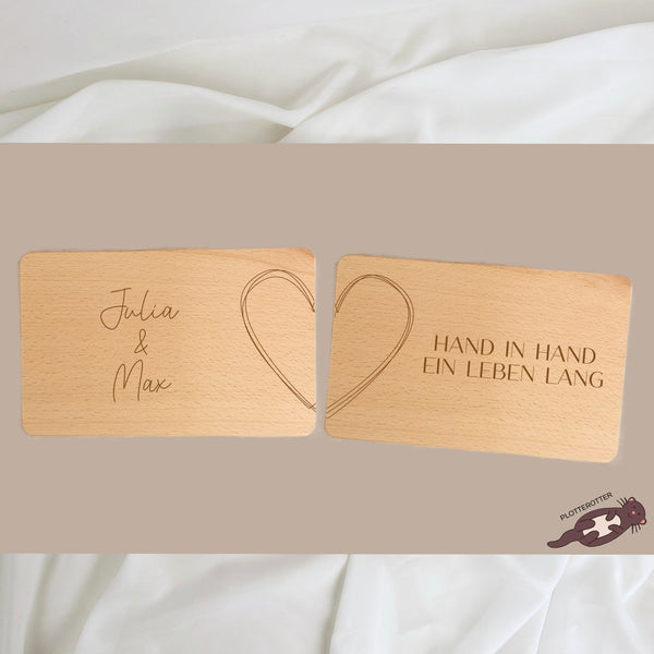 2er Set Brettchen Paargeschenk
