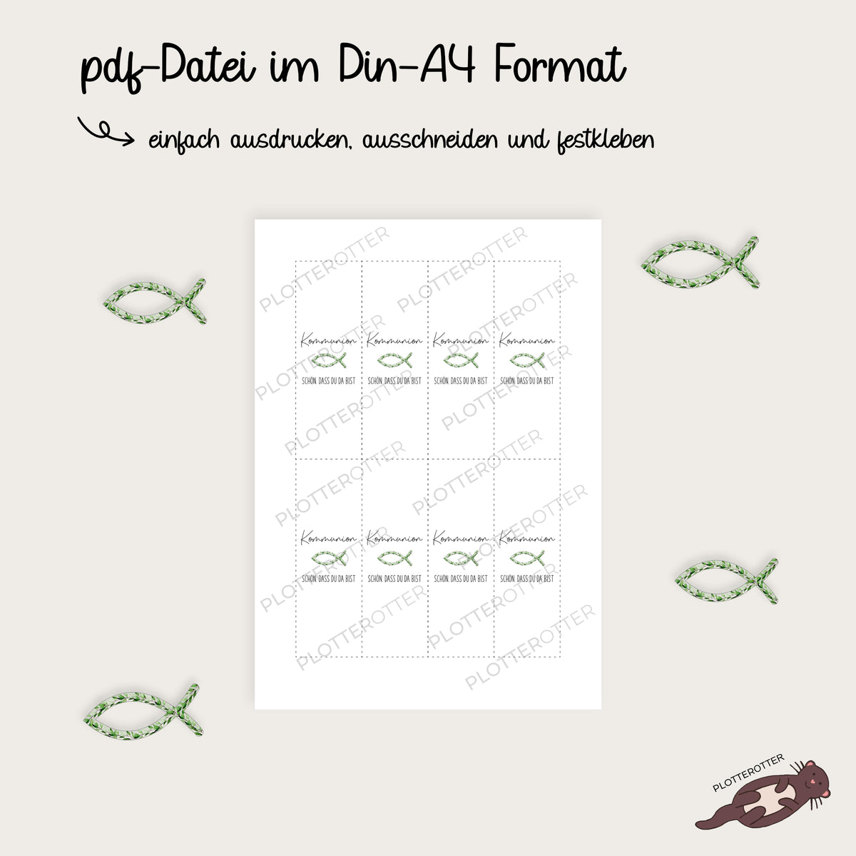 Gastgeschenk Kommunion grün