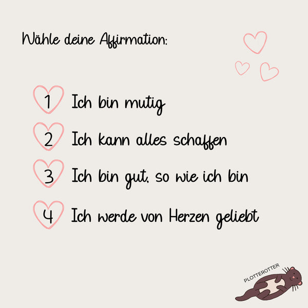 personalisierte Lesehilfe inkl. Lineal - Affirmation