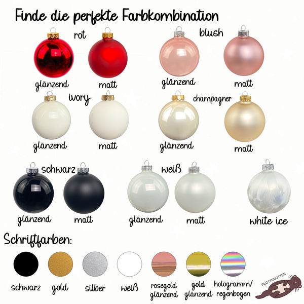 Weihnachtskugel Glas Geschenk Oma und Opa