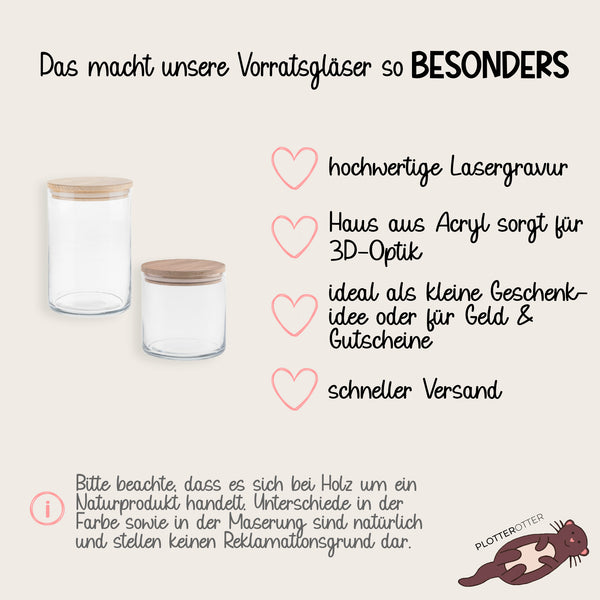 Vorratsglas Neues Zuhause