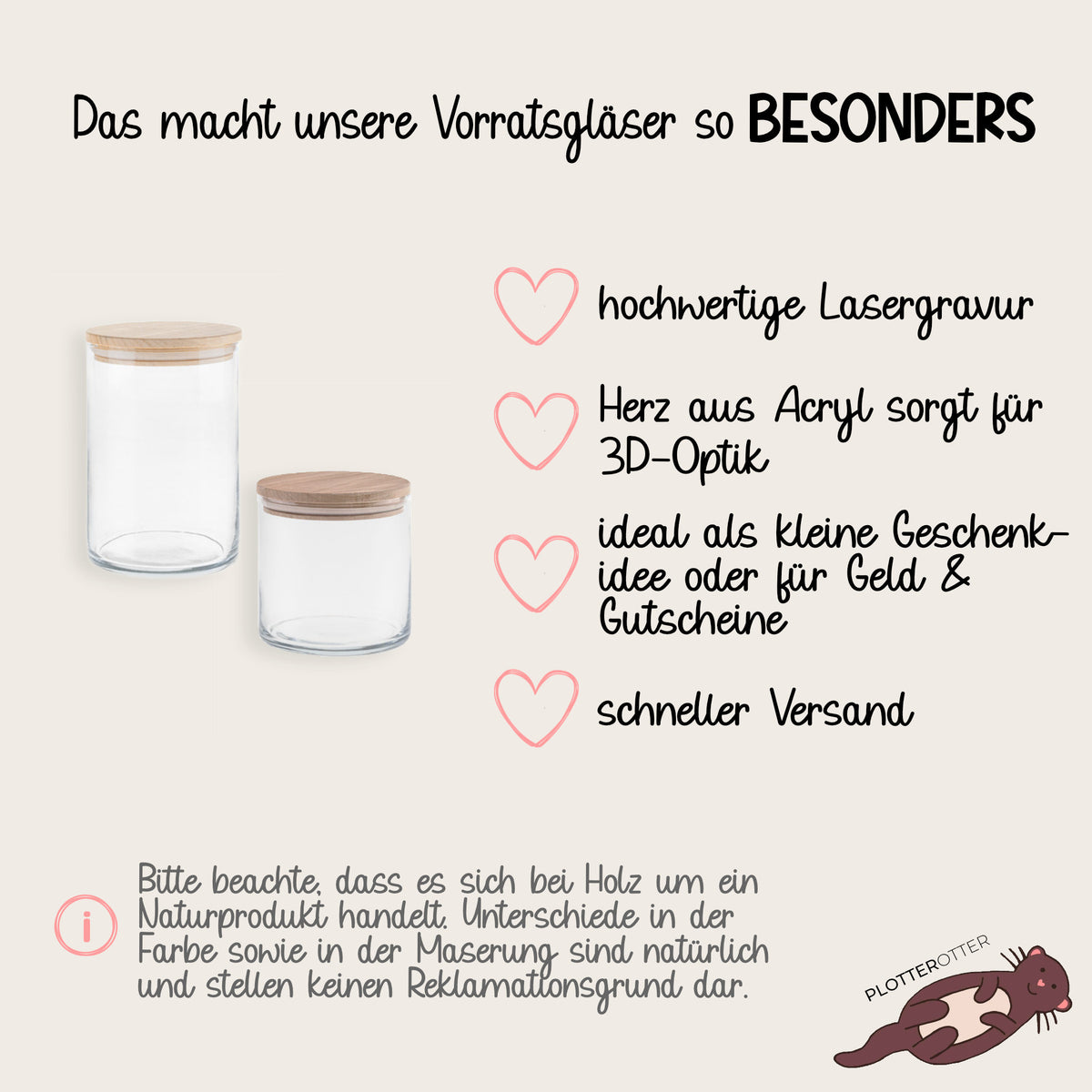 Geschenkglas Einzug