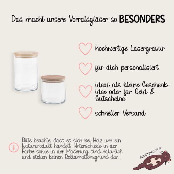 Vorratsglas ich fliege weiter