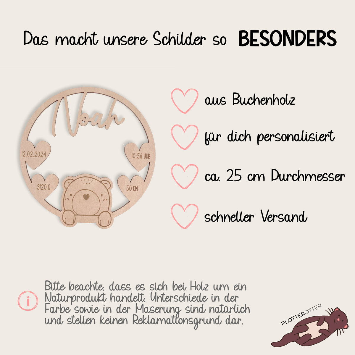 Geburtsschild Bär