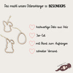 3er Set Osterdeko Holz Anhänger
