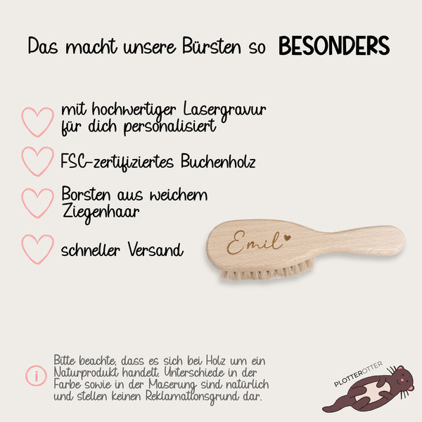 Babyhaarbürste mit Namen