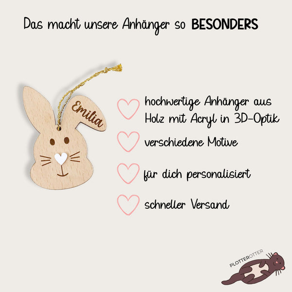 Osterdeko Holz Anhänger personalisiert