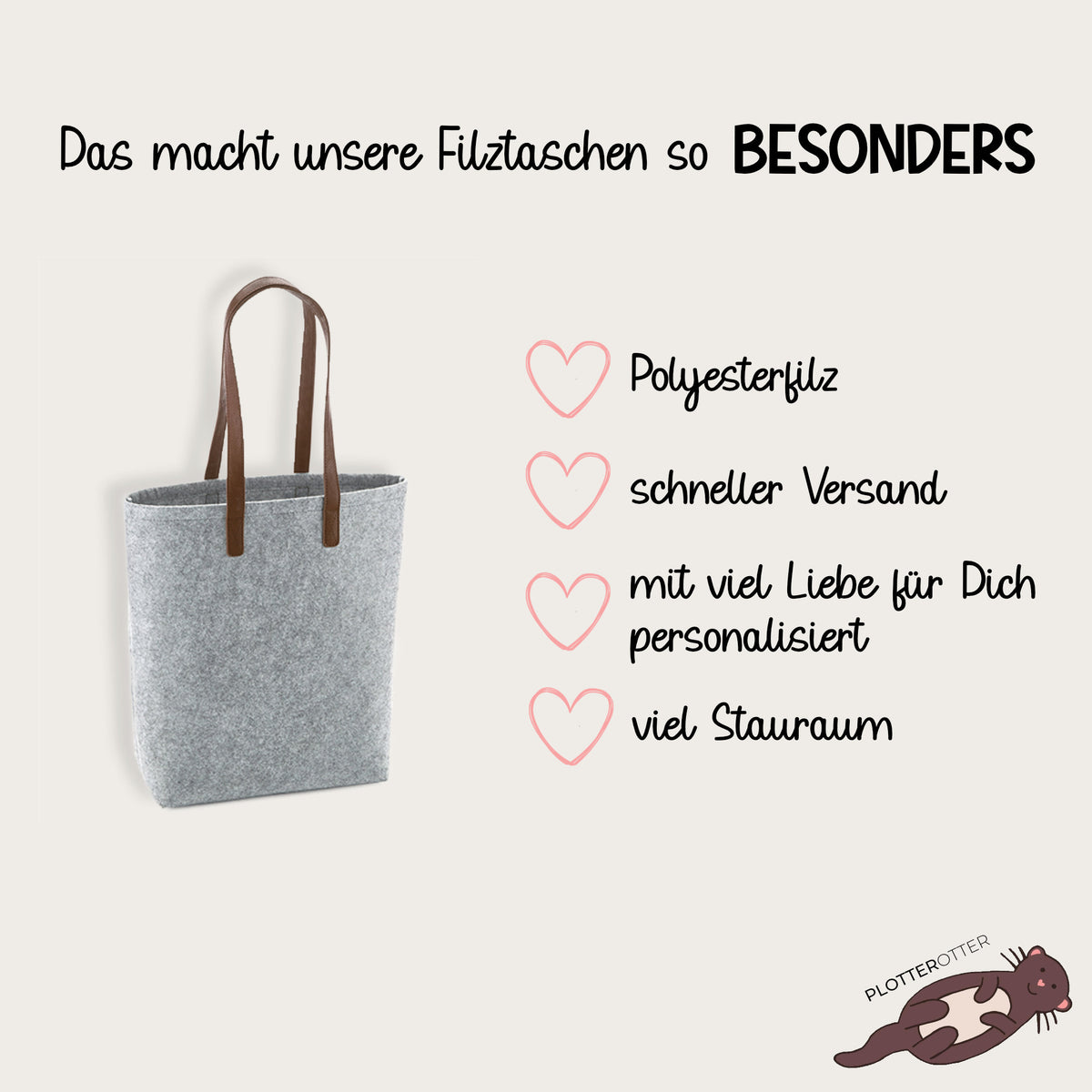 Filztasche Für immer Feierabend