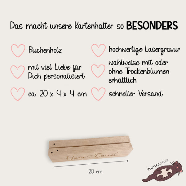 Kartenhalter / Bilderleiste Hochzeit