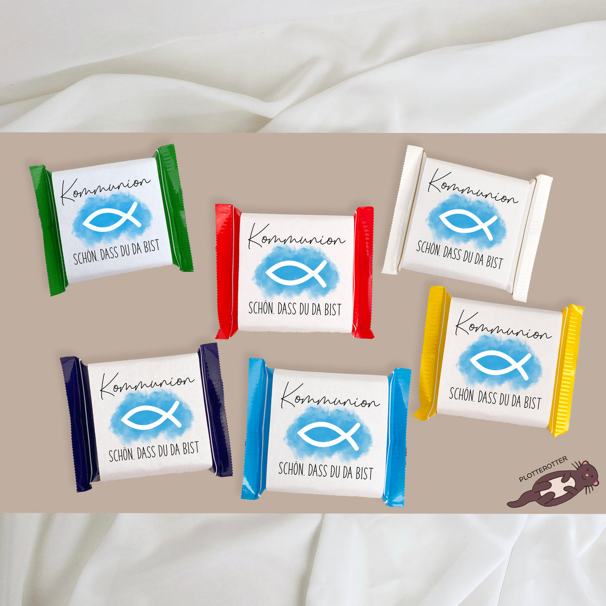 Gastgeschenk Kommunion blau