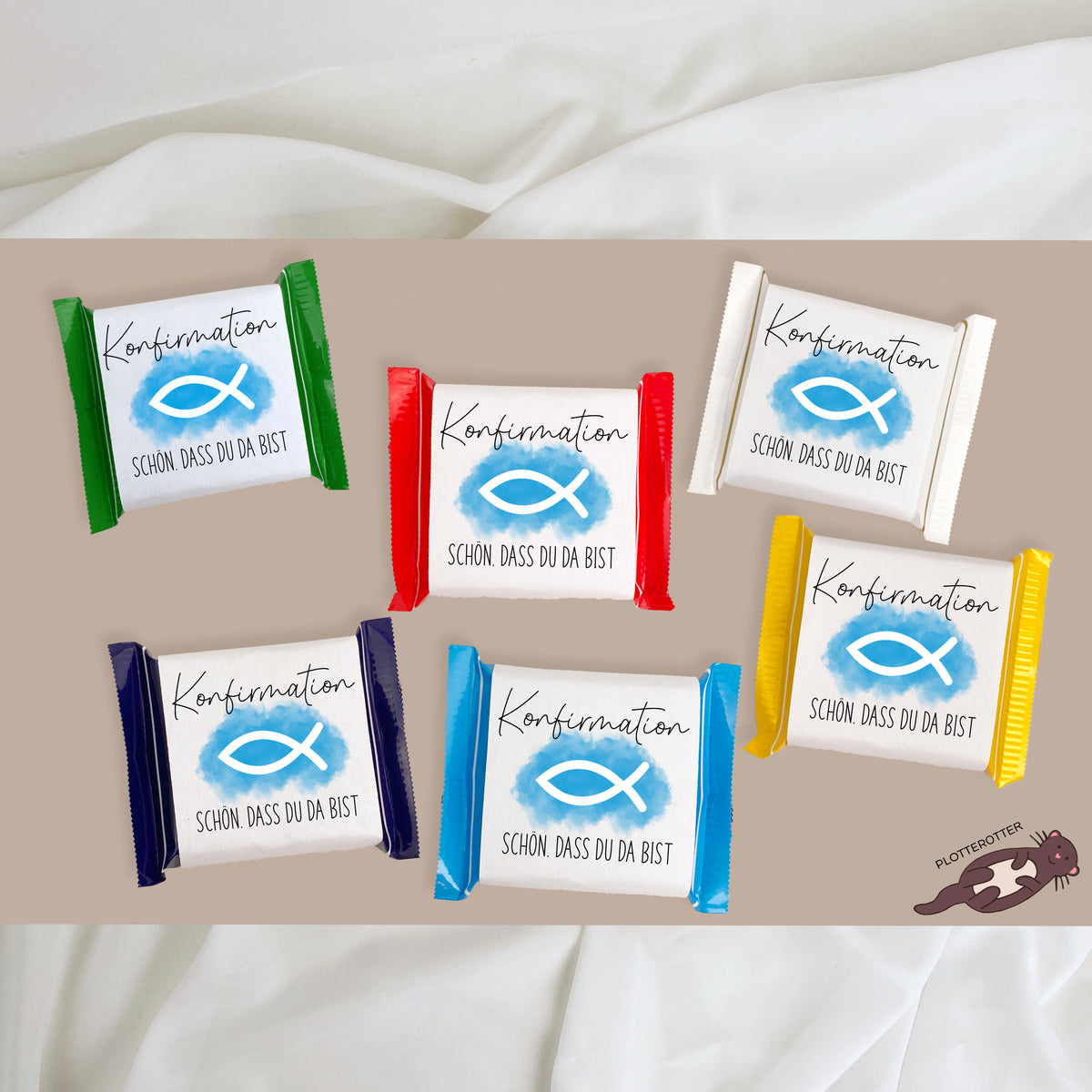 Gastgeschenk Konfirmation blau