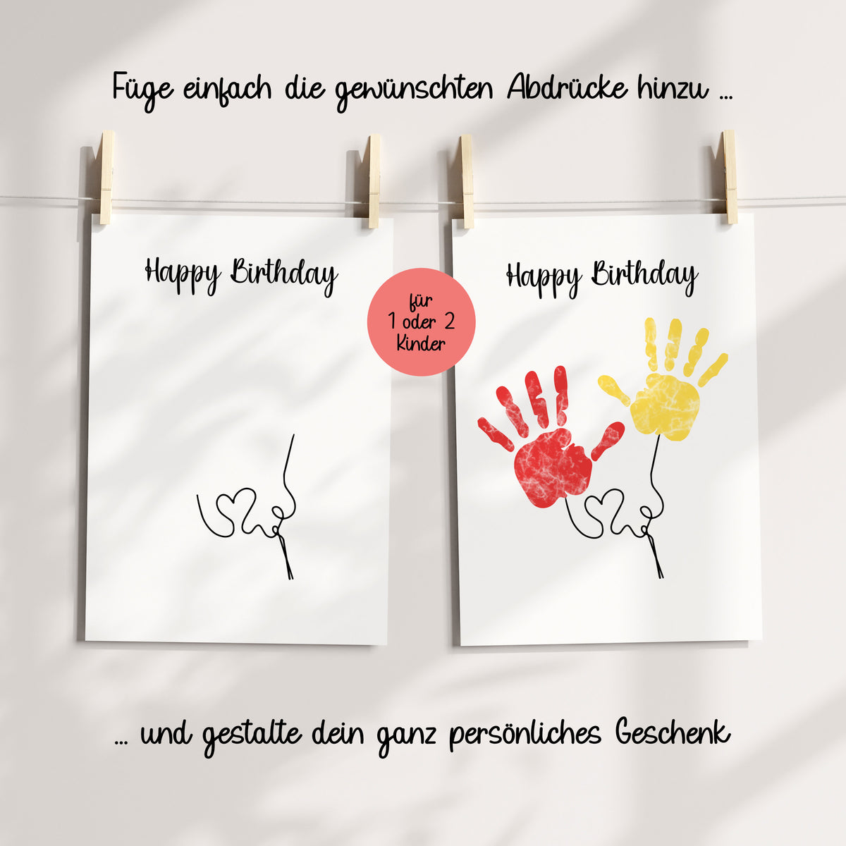 Handabdruck Happy Birthday