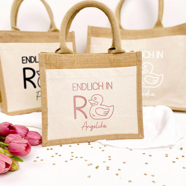 Tasche Endlich in (R)Ente Jute/Baumwolle