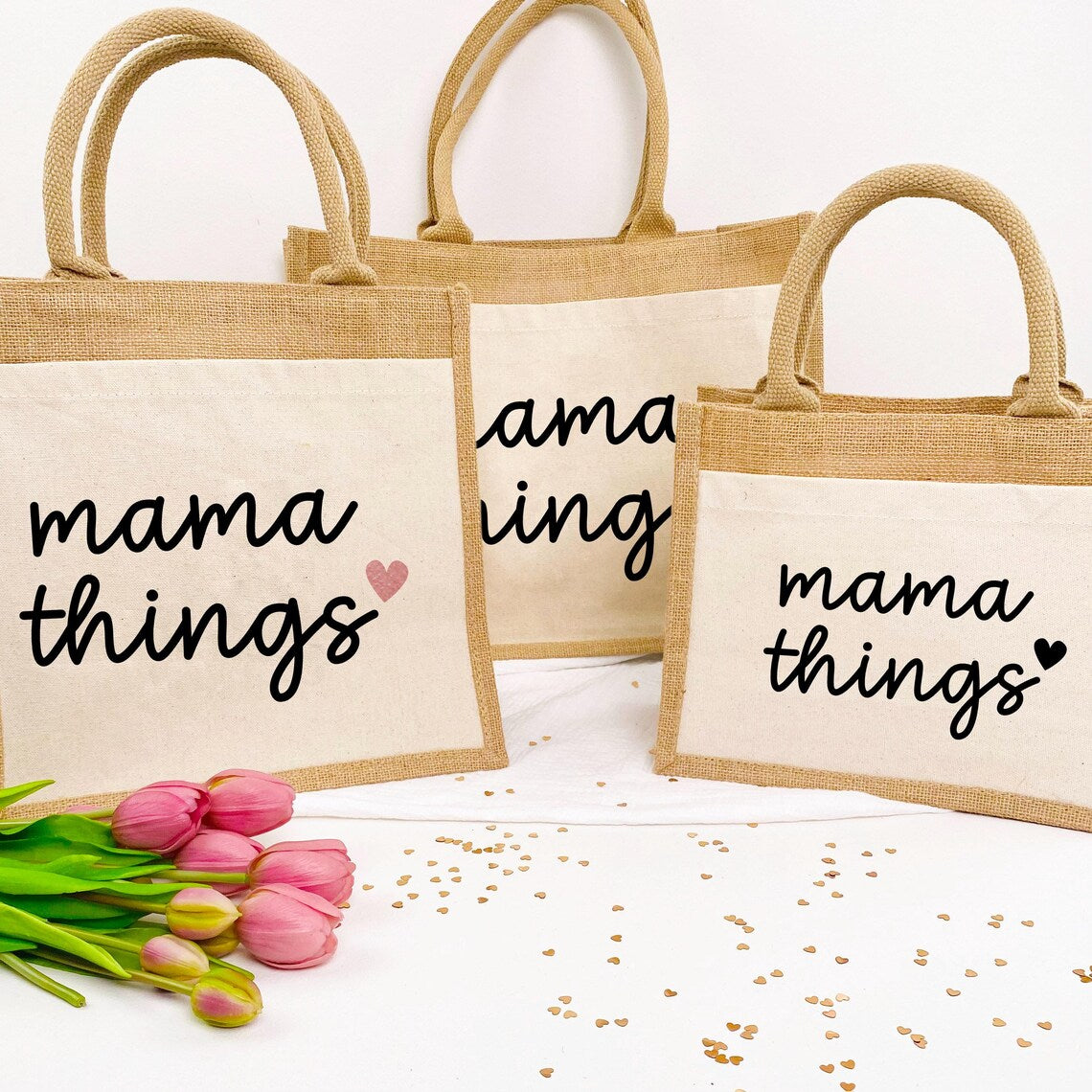 Tasche mama things Jute/Baumwolle