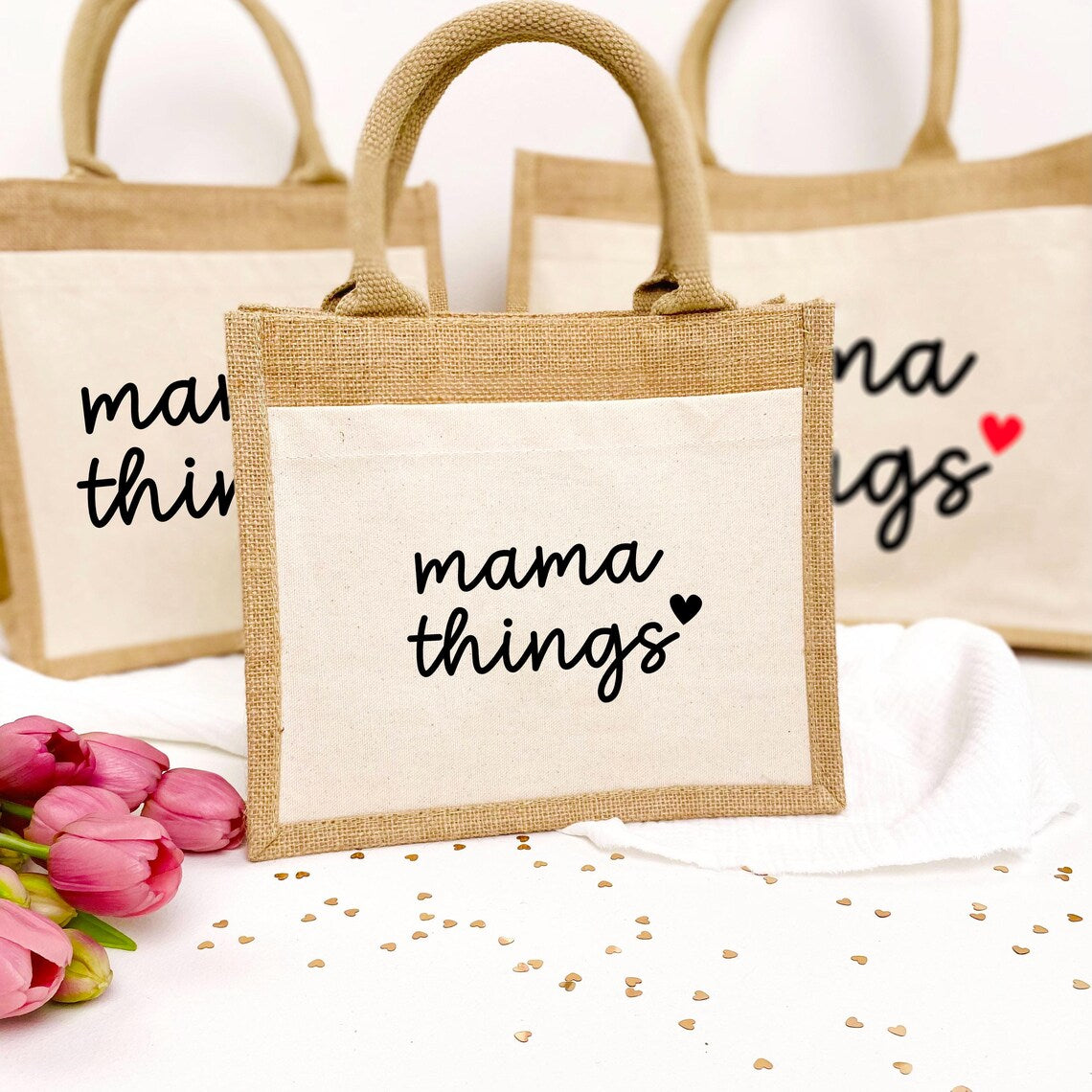 Tasche mama things Jute/Baumwolle