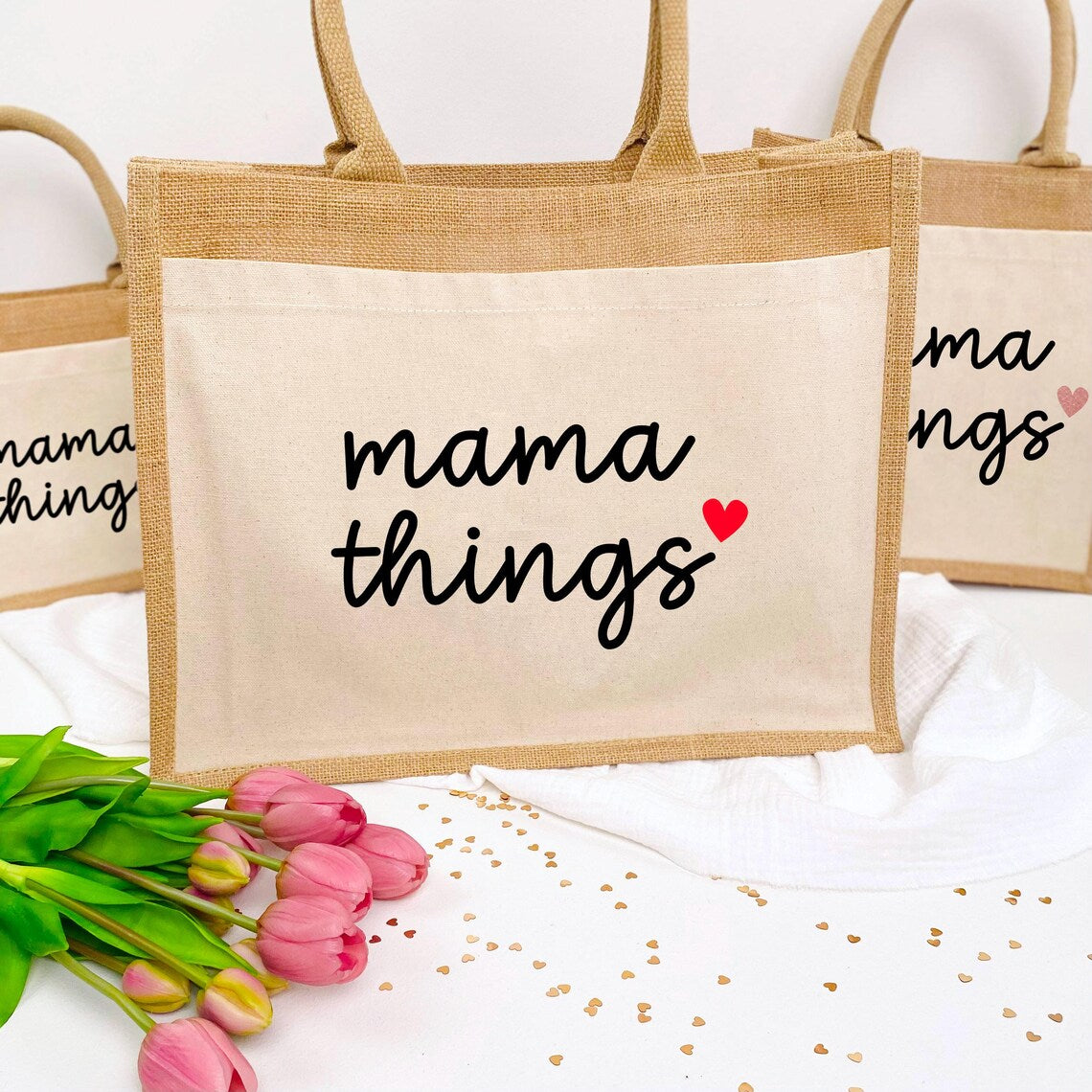 Tasche mama things Jute/Baumwolle