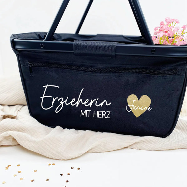 Einkaufskorb Erzieherin mit Herz