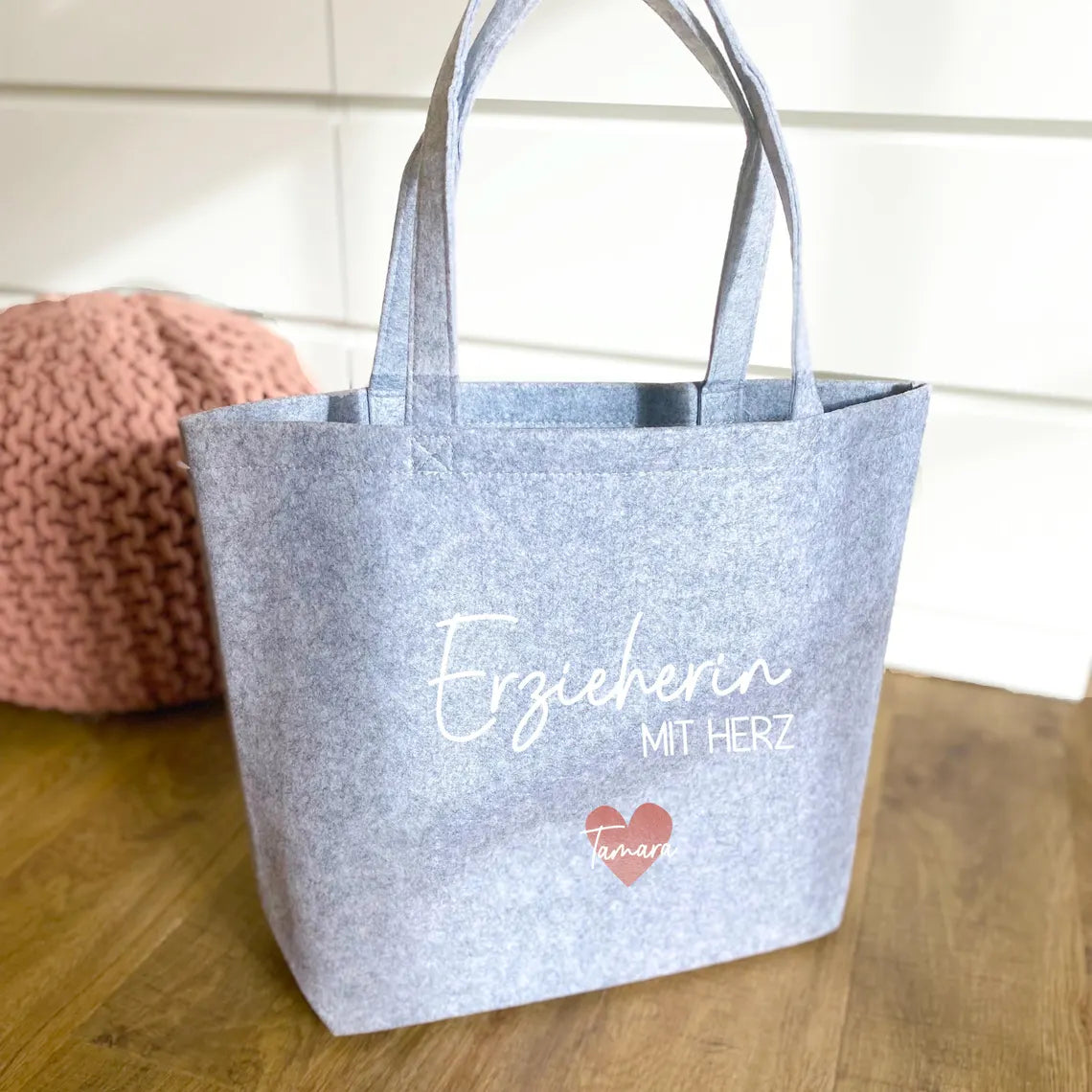 Filzshopper Erzieherin mit Herz