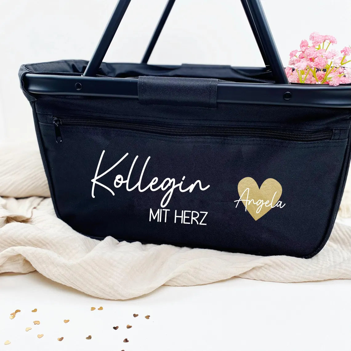 Einkaufskorb Kollegin mit Herz