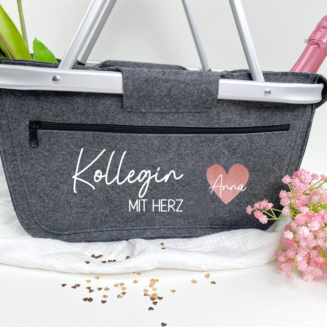 Einkaufskorb Kollegin mit Herz