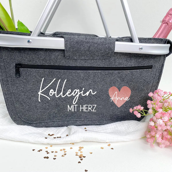 Einkaufskorb Kollegin mit Herz