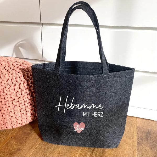 Filzshopper Hebamme mit Herz