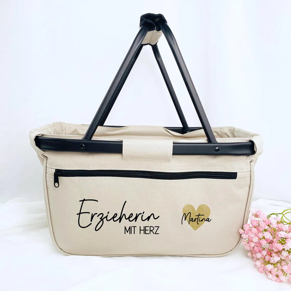 Einkaufskorb Erzieherin mit Herz