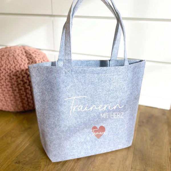 Filzshopper Trainerin mit Herz