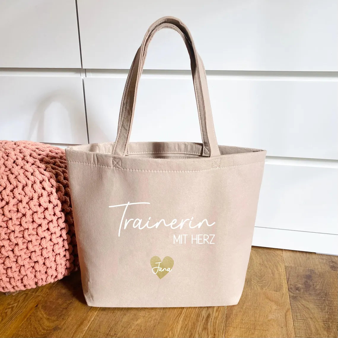 Filzshopper Trainerin mit Herz