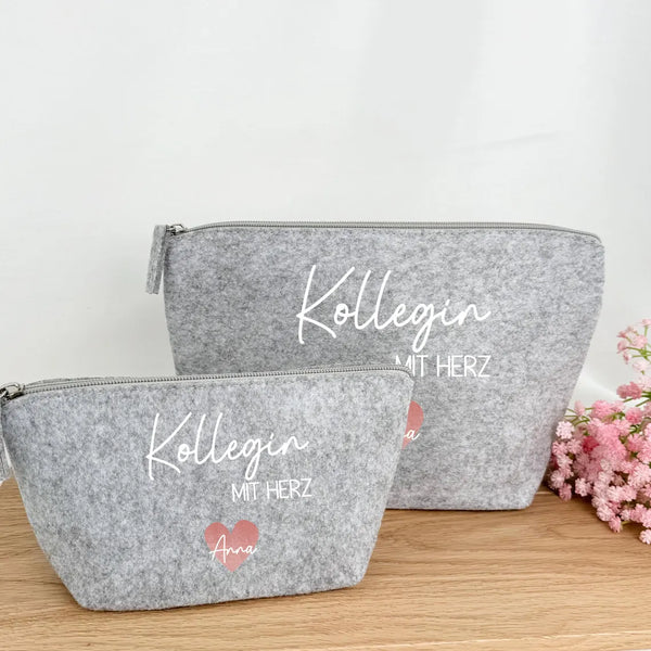 Filzmäppchen Kollegin mit Herz
