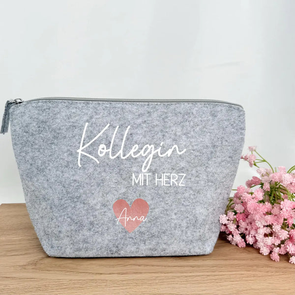 Filzmäppchen Kollegin mit Herz