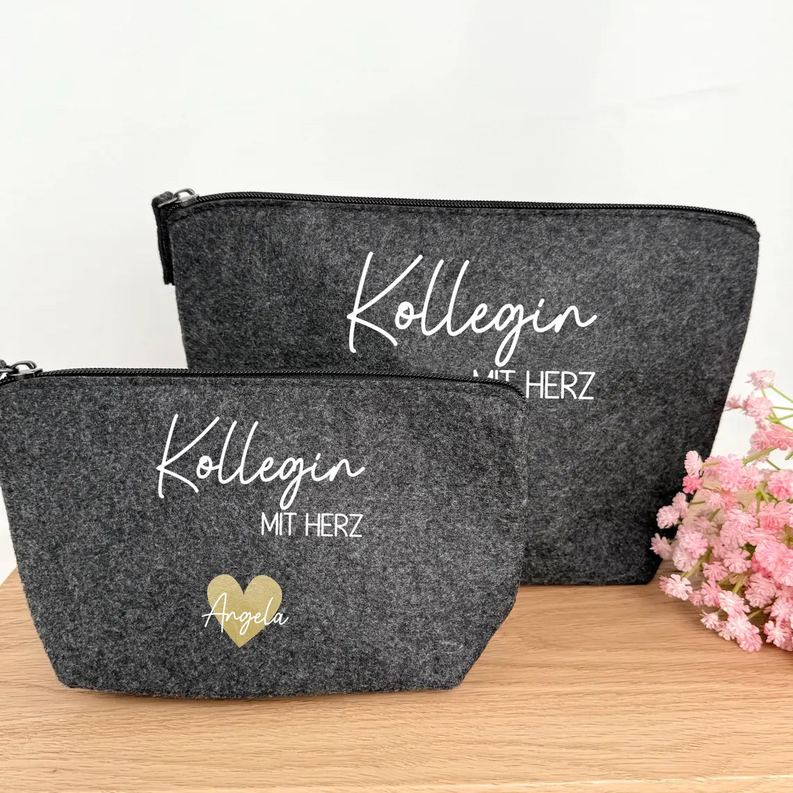 Filzmäppchen Kollegin mit Herz