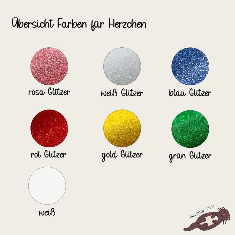 Filzmäppchen Hebamme mit Herz Glitzer