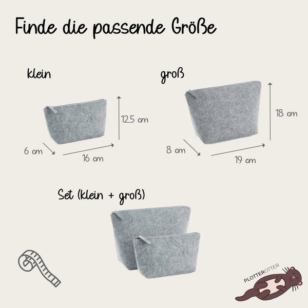 Filzmäppchen Lehrerin mit Herz Glitzer